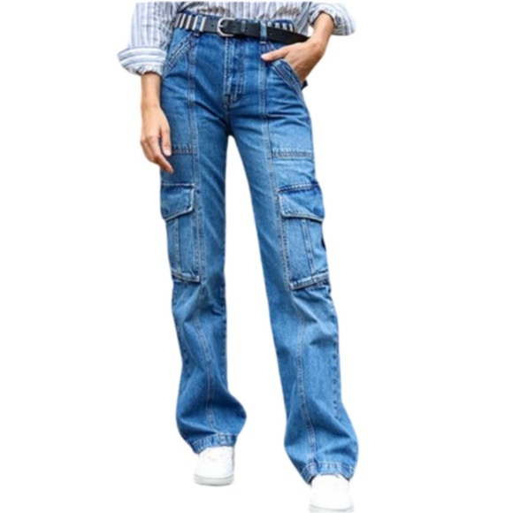 FRAME High Rise Utility Straight Leg Cargo in Primetime - 24